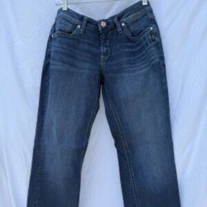 Silver mid rise dark rinse W29 L29 Women Boyfriend Jean Like New- Free Shipping